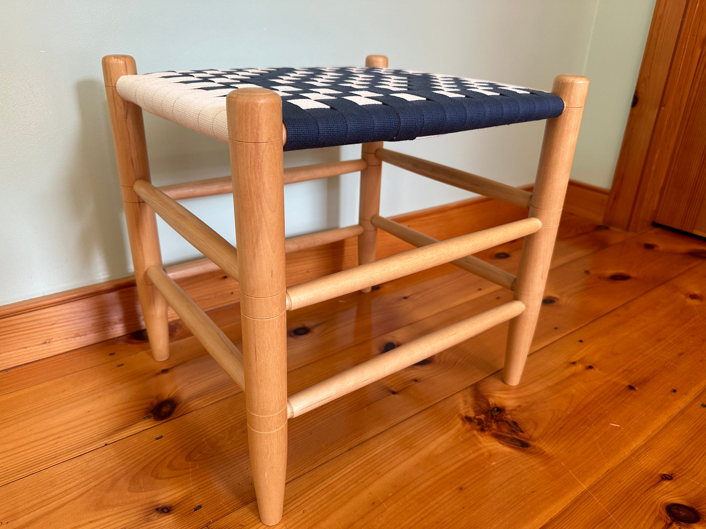 Stool, Standard, Navy Blue & Natural